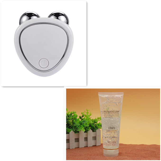 Portable Facial Microcurrent Beauty Instrument – Double Roller Massager for Lifting & Reducing Edema CJ
