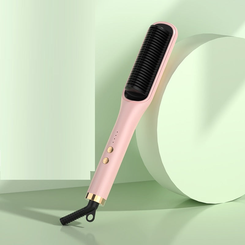 Anion Hair Care Electric Hair Curler and Straightener Comb – 2-in-1 Styling Tool CJ