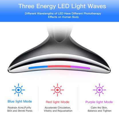 EMS Microcurrent Beauty Device – LED Photon Therapy for Face Lifting & Double Chin Reduction CJ
