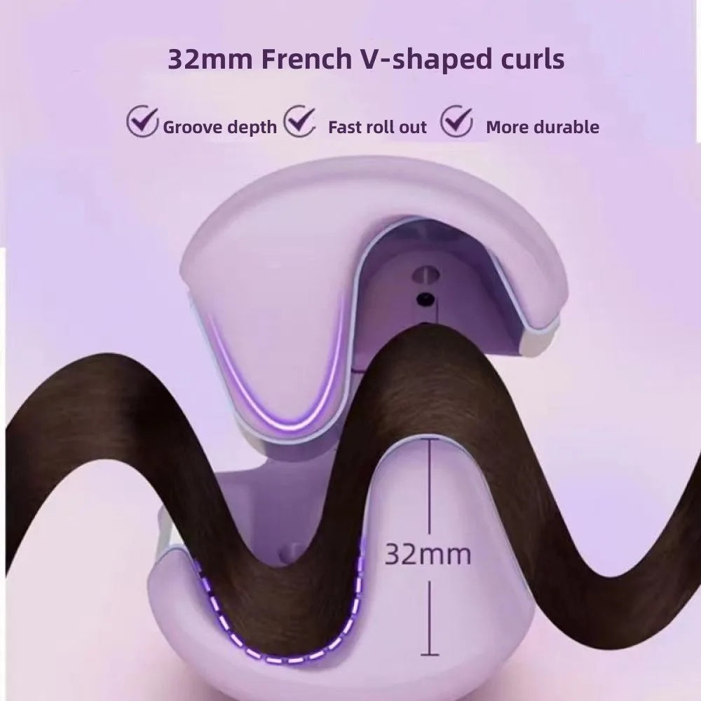 32mm Deep Wave Hair Curling Iron – 4 Temperature Settings, Fast Heating Crimping Styler for All Hair Types