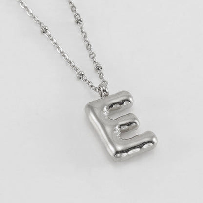 Women’s Fashion Bubble Letter Pendant Necklace – Trendy Alphabet Jewelry Gift CJ