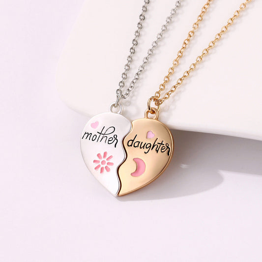 2PCS Mother & Daughter Necklace Set – Matching Heart Magnetic Pendant Jewelry Gift CJ