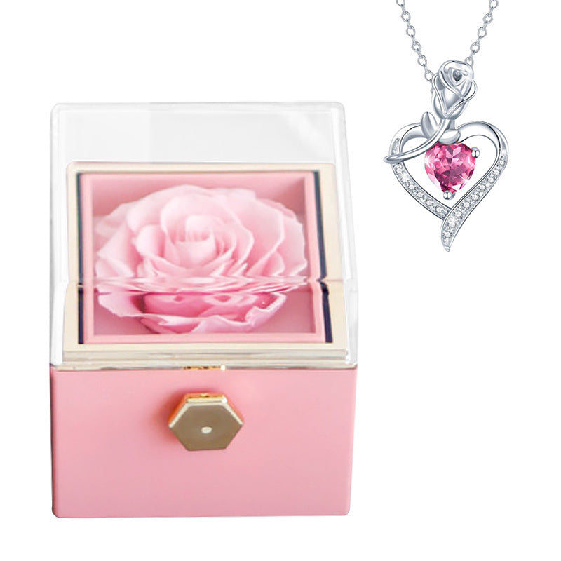 Luxury Rose Jewelry Box with Elegant Necklace – Creative Fashion Gift for Women CJ