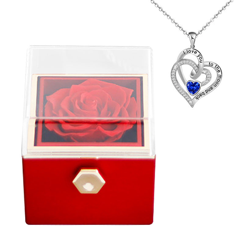 Luxury Rose Jewelry Box with Elegant Necklace – Creative Fashion Gift for Women CJ
