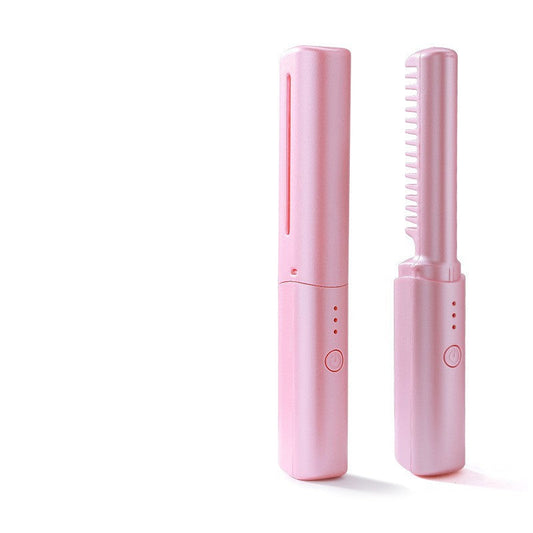 Professional Wireless Hair Straightener & Curler – Fast Heating Negative Ion Styling Brush CJ