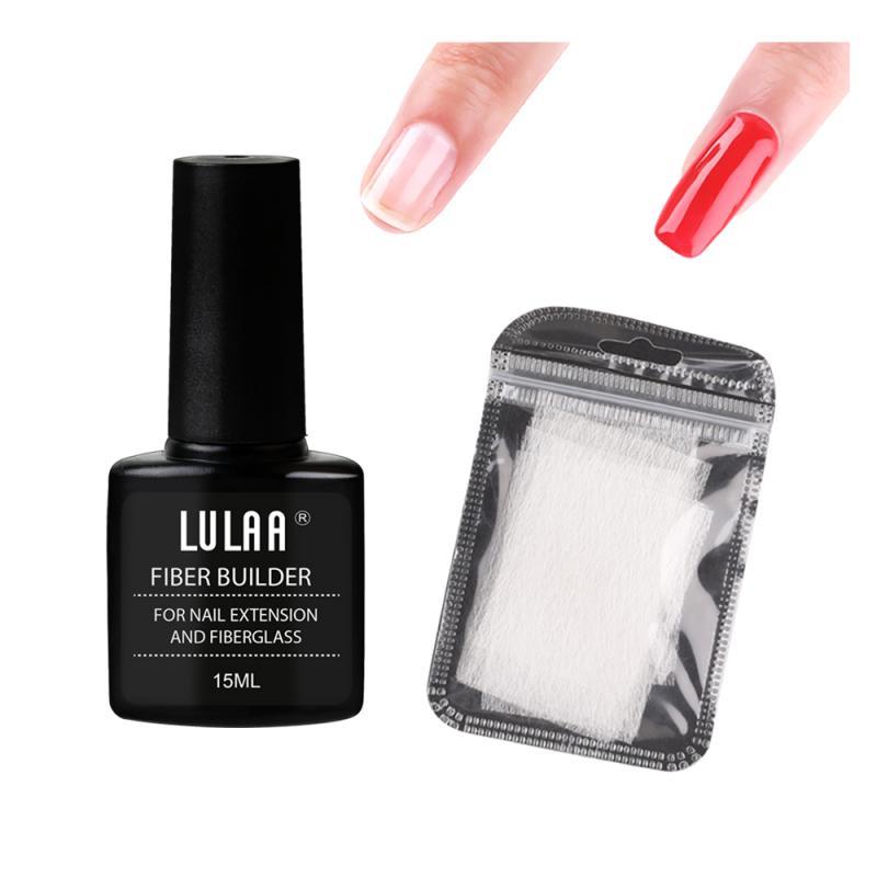 Nail Extension Fiber Set – Gel Repair Liquid with Paper-Free Support Sheets for Easy Nail Extensions